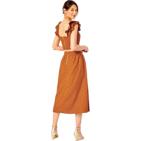 NWT Lilly Pulitzer Lolina Midi Set in Toffee Neon Sunburst Eyelet - Picture 5 of 8